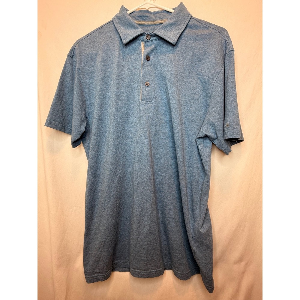 Fish Hippie Co. Polo Collection Blue Heathered Golf Casual‎ Mens Shirt size m